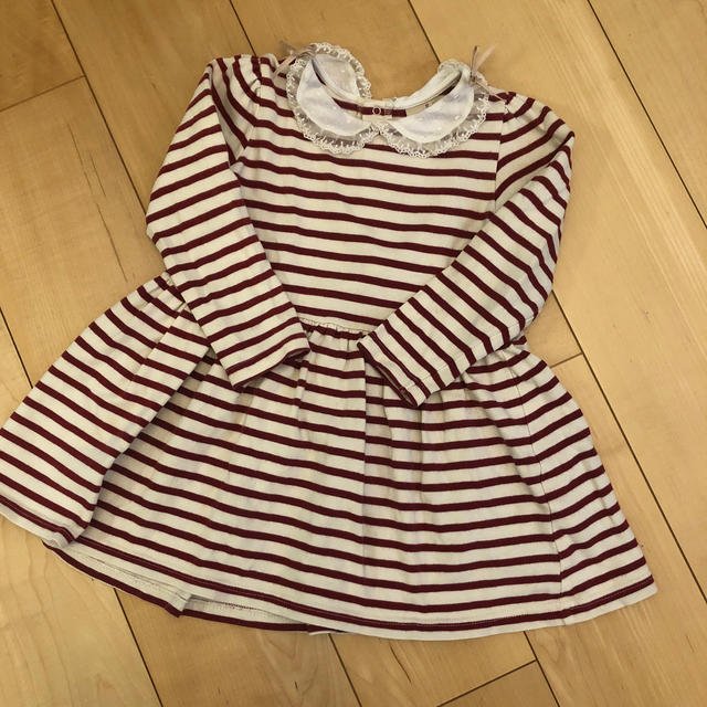 petit main(プティマイン)のpetit main ボーダー　ワンピ　100 110 キッズ/ベビー/マタニティのキッズ服女の子用(90cm~)(ワンピース)の商品写真