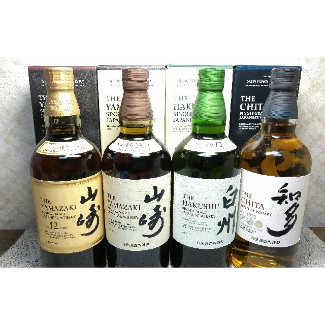 【希少❗純正箱付贈答最適❗】サントリー山崎12年・山崎・白州・知多各700mlのサムネイル