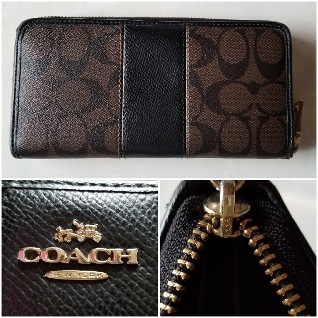 COACH(コーチ)の【中古品】COACH　コーチ　長財布　シグネチャー レディースのファッション小物(財布)の商品写真