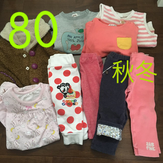 フタフタ(futafuta)の☆ 80 女の子　まとめ売り　まとめ買い　子供服　秋冬Tシャツ　パジャマ　ズボン(Ｔシャツ)
