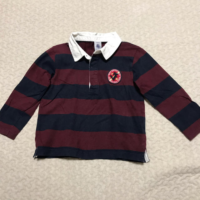 PETIT BATEAU(プチバトー)のプチバトー♡ラガーシャツ86㎝ キッズ/ベビー/マタニティのベビー服(~85cm)(シャツ/カットソー)の商品写真