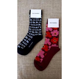 マリメッコ(marimekko)のマリメッコ　新色　レッド　1足(ソックス)