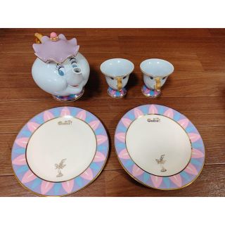 ディズニー(Disney)の美品 美女と野獣 食器セット ポット夫人 チップ(食器)