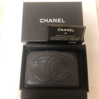 シャネル(CHANEL)のCHANEL キャビアスキン　二つ折財布　ブラック(財布)