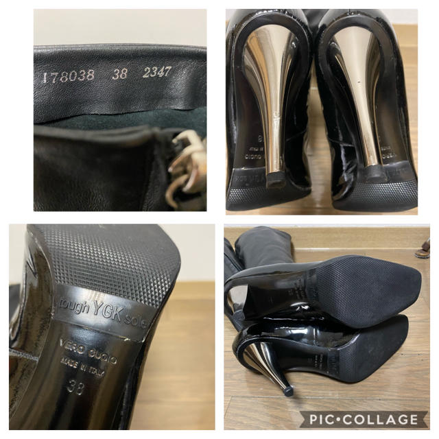 Giuseppe Zanotti Design(ジュゼッペザノッティデザイン)のジュゼッペザノッティ　レザーブーツ　ロングブーツ　38  25cm レディースの靴/シューズ(ブーツ)の商品写真