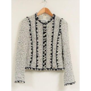 シャネル(CHANEL)の専用 シャネル　ツイード　ジャケット　ブラック×ホワイト　No1150(ノーカラージャケット)