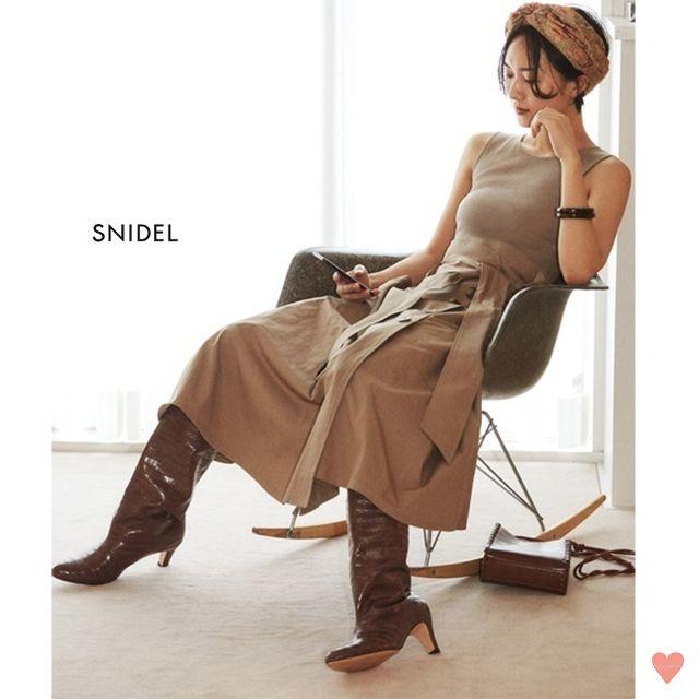 SNIDEL(スナイデル)のSNIDEL スナイデル 2019年 秋冬 ♡ニットコンビトレンチワンピース レディースのワンピース(ロングワンピース/マキシワンピース)の商品写真