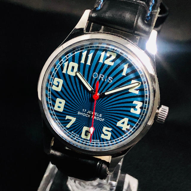ORIS ネイビー 激レア 超美品 メンズ腕時計 17石 オリス 1970’s
