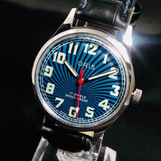 オリス(ORIS)のORIS ネイビー 激レア 超美品 メンズ腕時計 17石 オリス 1970’s(腕時計(アナログ))