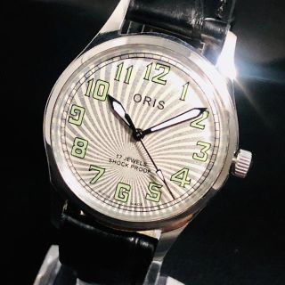 オリス(ORIS)のオリス 激レア 美品  メンズ機械式手巻腕時計 1970’s シルバーストライプ(腕時計(アナログ))