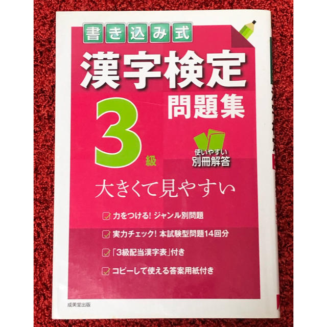 書き込み式漢字検定３級問題集 大きくて見やすい エンタメ/ホビーの本(資格/検定)の商品写真