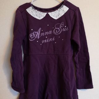 アナスイミニ(ANNA SUI mini)の長袖ワンピース　120　ワイン(ワンピース)