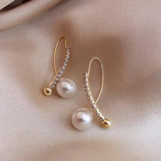 アーカー(AHKAH)のpearl zirconia drop pierce(ピアス)