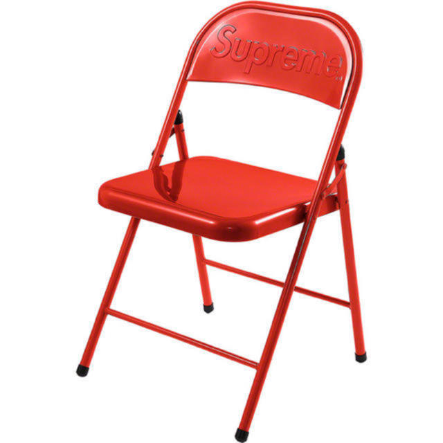 【楽天ランキング1位】Supreme Metal Folding Chair Red 椅子 赤