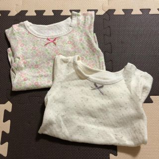 シマムラ(しまむら)の100 長袖肌着 ピンク花柄&鳥(下着)