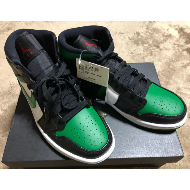 NIKE(ナイキ)の【25.5】NIKE AIR JORDAN1 MID 緑 グリーン メンズの靴/シューズ(スニーカー)の商品写真