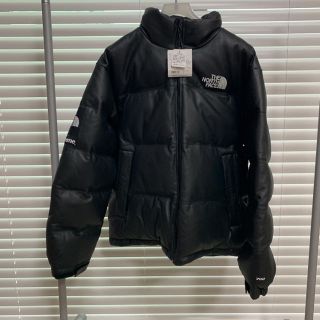 シュプリーム(Supreme)のsupreme TNF leather nuptse jacket XL(ダウンジャケット)