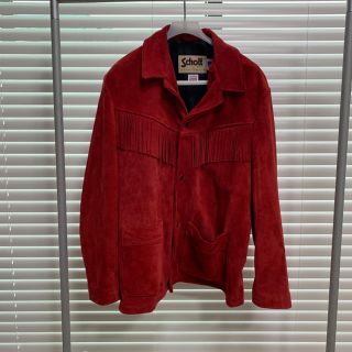 シュプリーム(Supreme)のsupreme Schott fringe suede coat XL RED(ブルゾン)