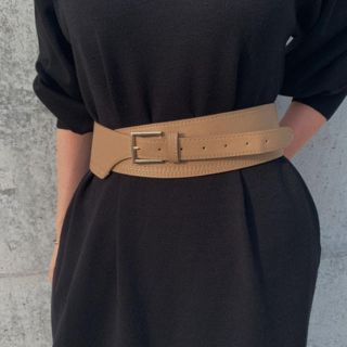 アメリヴィンテージ(Ameri VINTAGE)のWide waist belt BEIGE No.468(ベルト)