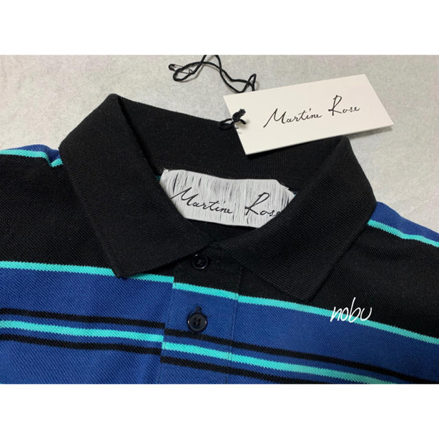 【 Martine Rose 】Polo Top ボーダー L/S ポロシャツ メンズのトップス(ポロシャツ)の商品写真