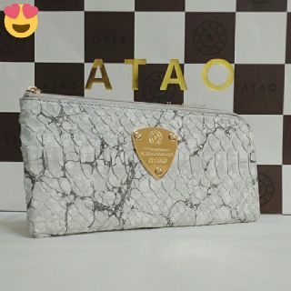 アタオ(ATAO)の《良品》アタオ　パイソン　ギャラクシー　墨流しモノトーン　(本体のみ)(財布)