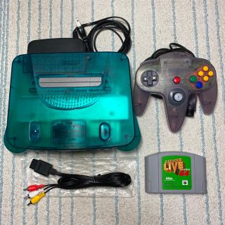 ニンテンドウ64(NINTENDO 64)の【清掃済み】ニンテンドー64 Nintendo64 クリアブルー 修理痕あり(家庭用ゲーム機本体)