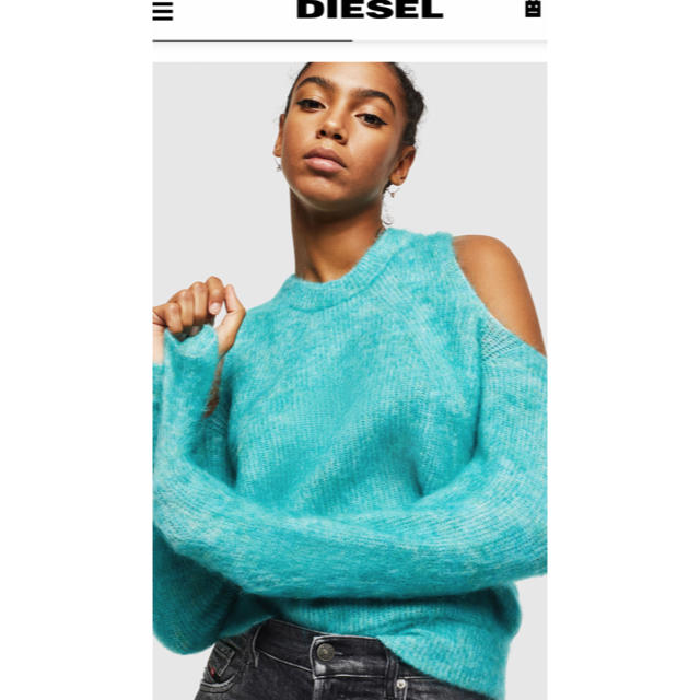 美品☆DIESEL☆肩あきニット☆表記サイズS☆モヘア素材