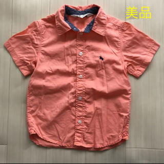 エイチアンドエム(H&M)の美品　半袖シャツ　シャツ　蛍光　オレンジ(Tシャツ/カットソー)