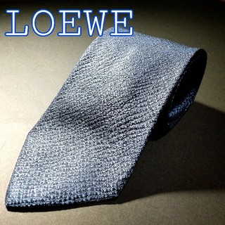ロエベ(LOEWE)のLOEWE　総柄　ネクタイ ブルー　イタリア製(ネクタイ)
