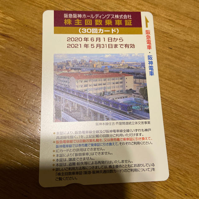 阪急阪神ホールディングス 株主回数乗車証 30回 今年人気のブランド品