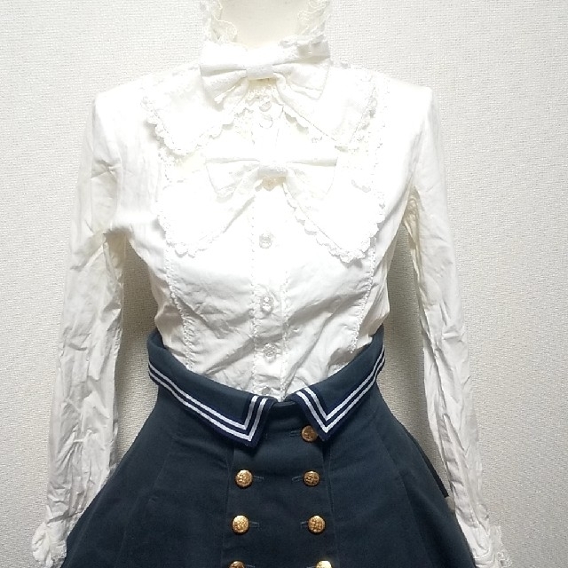 エクサントリーク ジャケット コルセット スカート ブラウス 青 制服