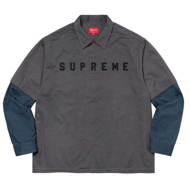 Supreme 2-Tone Work Shirt Dark Grey L