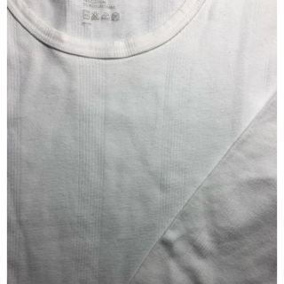 ライトオン(Right-on)の Tシャツ カットソー インナー 白 五分七分袖 美品(Tシャツ/カットソー(七分/長袖))