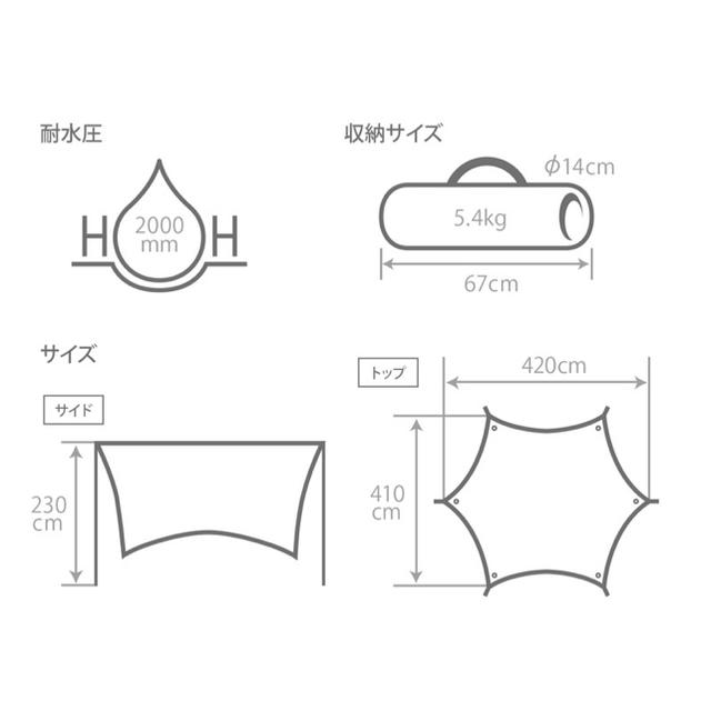 DOD いつかのタープ　2点セット ITSUKA NO TARP  ブラックタン スポーツ/アウトドアのアウトドア(テント/タープ)の商品写真