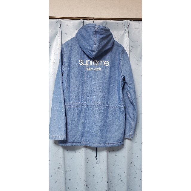 人気カテゴリー Supreme Classic Logo Hooded Denim Parka