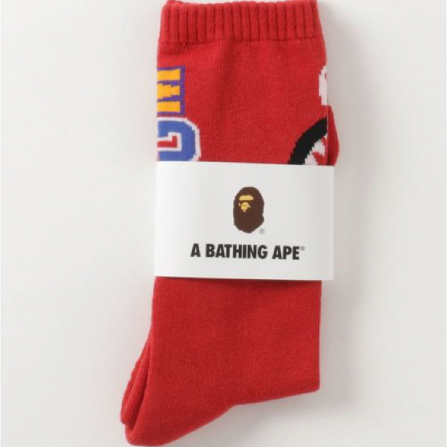 A BATHING APE(アベイシングエイプ)のA BATHING APE アベイシングエイプソックス 白色&黒色　24-29 メンズのレッグウェア(ソックス)の商品写真