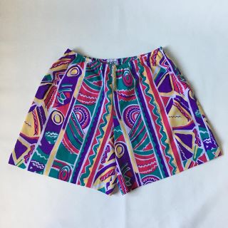 80s USA製 KORET 総柄 レーヨン キュロットパンツ ショーツUS古着(ハーフパンツ)