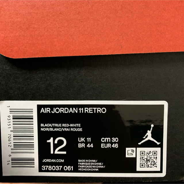 30cm AIR JORDAN 11 BRED 2019 us12 希少