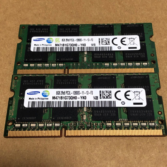 DDR3L PC3L-12800S 8GB 2枚　合計 16GBスマホ/家電/カメラ