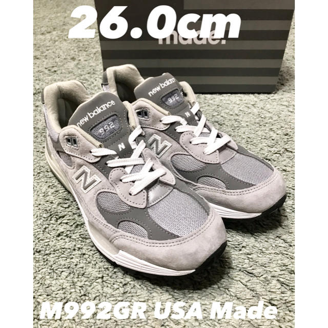 New Balance(ニューバランス)の【ゆうた様専用】M992GR USA製 国内正規品 26.0cm メンズの靴/シューズ(スニーカー)の商品写真