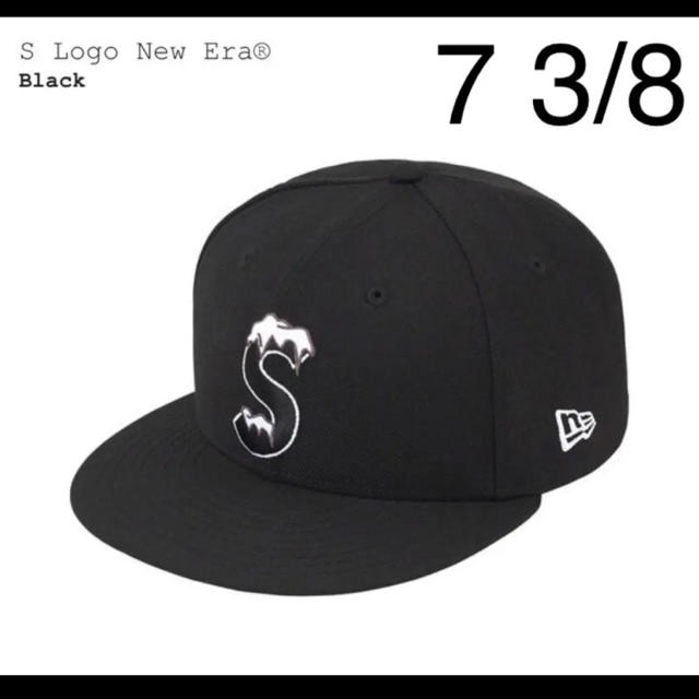 新品 送料無料 Supreme S Logo New Era 黒 7-5/8