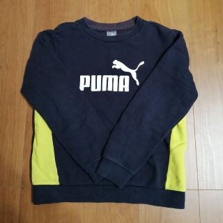 プーマ(PUMA)の☆PUMA  脇イエロー トレーナー 140 紺(Tシャツ/カットソー)