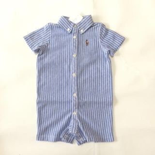 ラルフローレン(Ralph Lauren)の新品 マルチポニー ストライプロンパース(ロンパース)