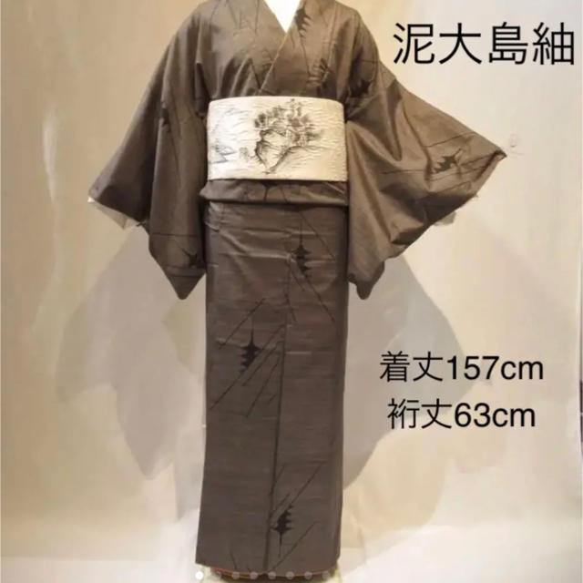 1913泥大島紬小紋 レディースの水着/浴衣(着物)の商品写真