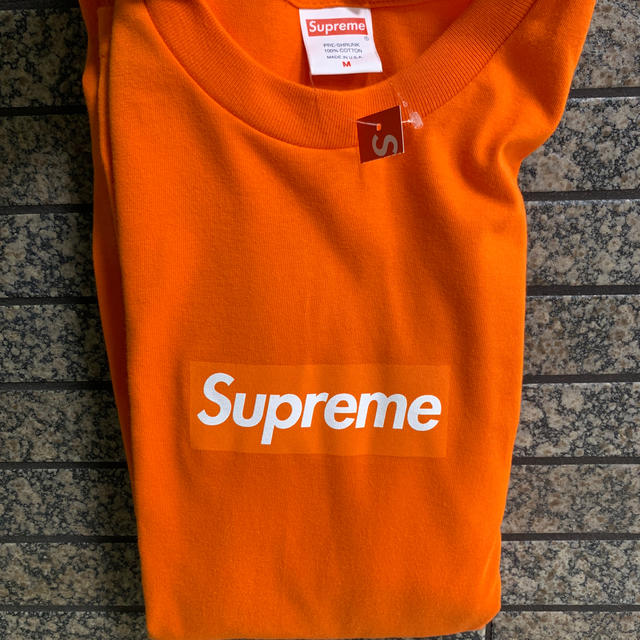 Supreme(シュプリーム)のsupreme box logo l/s tee orange m メンズのトップス(Tシャツ/カットソー(七分/長袖))の商品写真