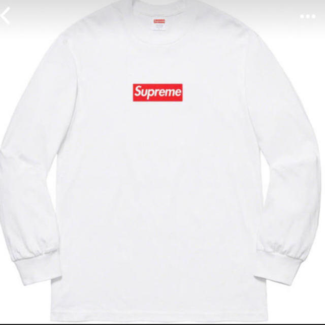 supreme box logo white LTシャツ/カットソー(七分/長袖)