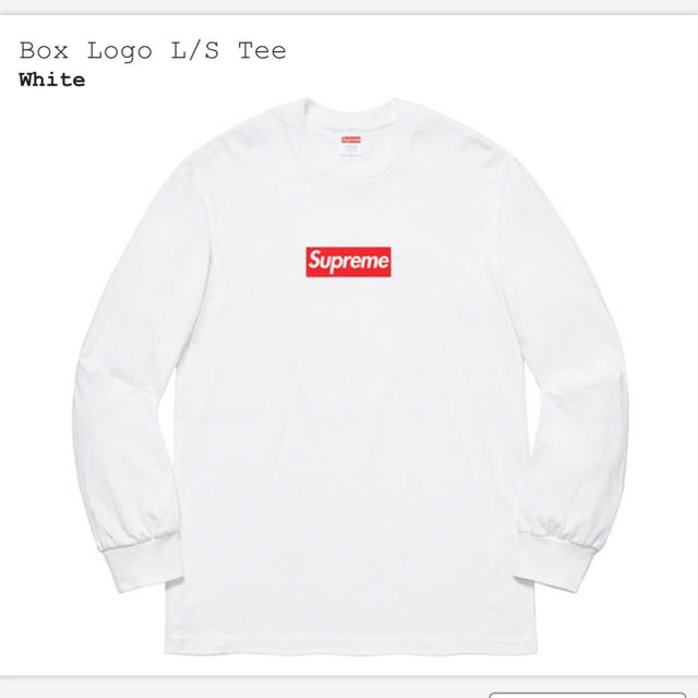 Supreme(シュプリーム)のsupreme box logo L/S tee ホワイトS シュプリーム メンズのトップス(Tシャツ/カットソー(七分/長袖))の商品写真