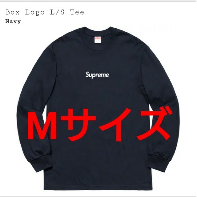 Mサイズ】Supreme Box Logo L/S Tee navy-