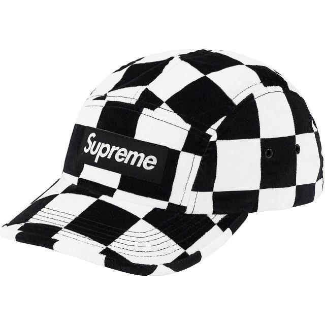 メンズSupreme Velvet Camp Cap Checkerboard