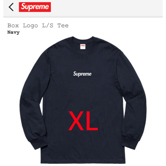 新規購入 Supreme - XL Box Logo L/S Tee ボックスロゴ ネイビー T